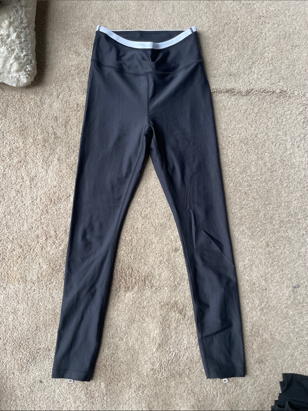 P.E Nation Black Leggings with White Contrast Waistband